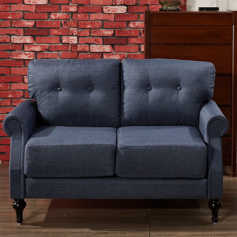Juno 51'' Upholstered Loveseat, Dark Blue