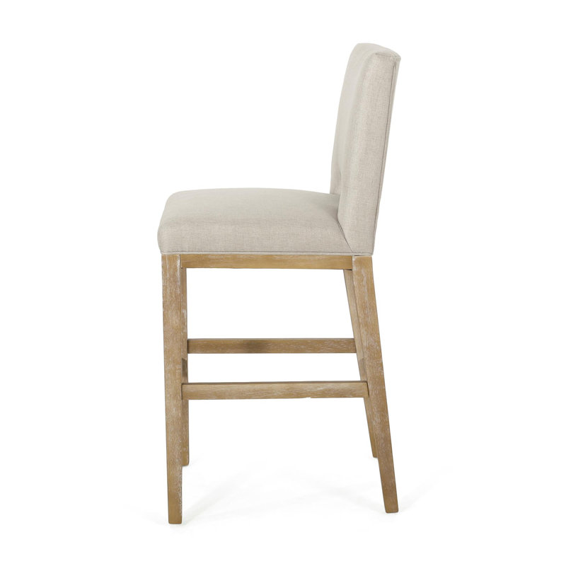 Ensemble de 2 tabourets de comptoir 31 pouces, tissu, Crème, crème, Tabouret de bar (siège d'une hauteur de 31 po)
