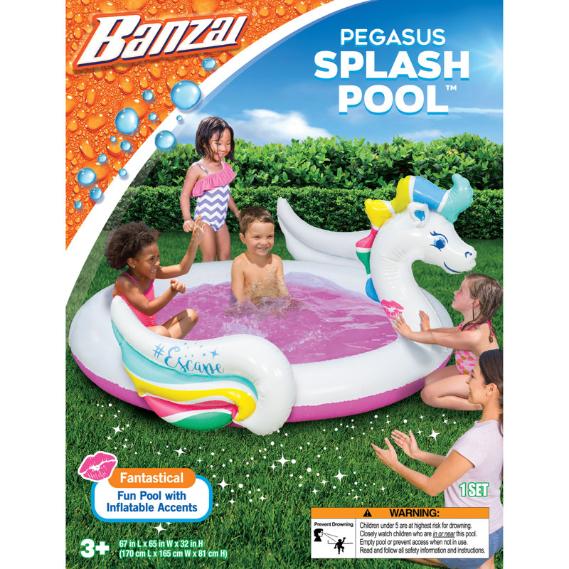 Plastic Round Kiddie Pool 32'' H x 65'' W x 67'' L