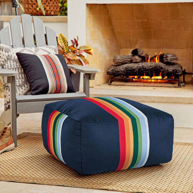 Repose-pieds d'extérieur avec coussin Sunbrella® Talihna, Navy