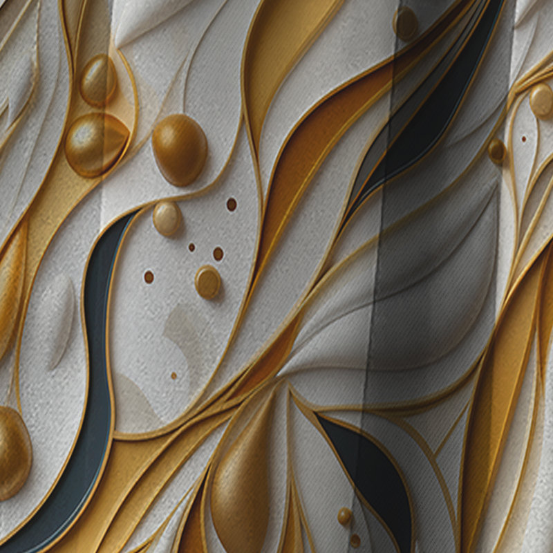 Marbre blanc et or géométrique glamour - Rideau occultant marbre marbre abstrait - 1 panneaux, L 52 po x L 108 po