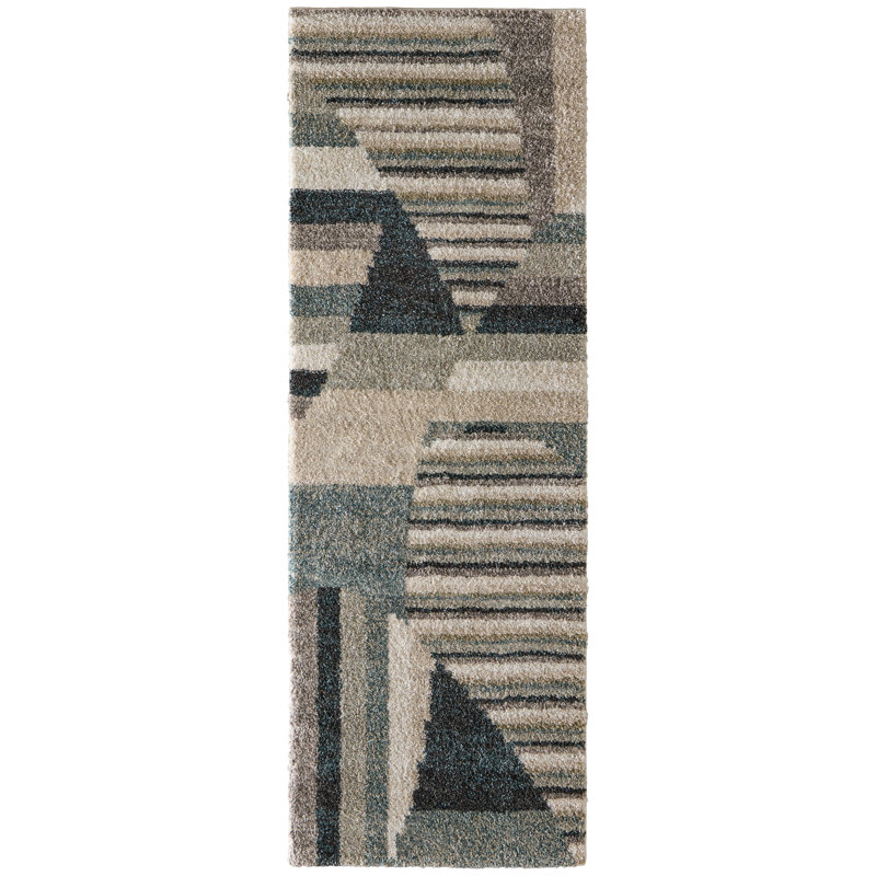 Richmond Modern Abstract Ivory Area Rug, Runner 2'6" x 7'3"