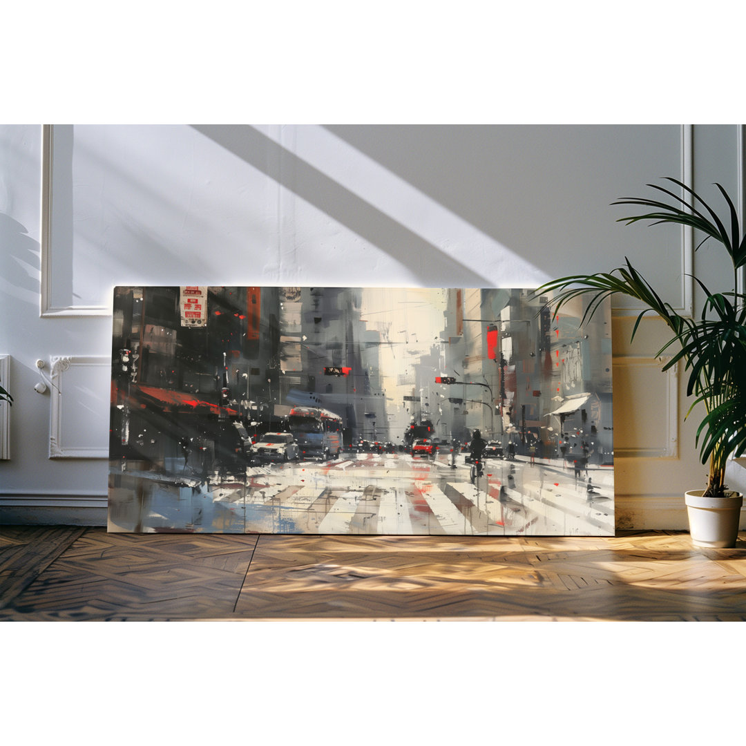 Bilder auf Leinwand 120x60cm New York Straße Kunstvoll Abstrakt Großstadt