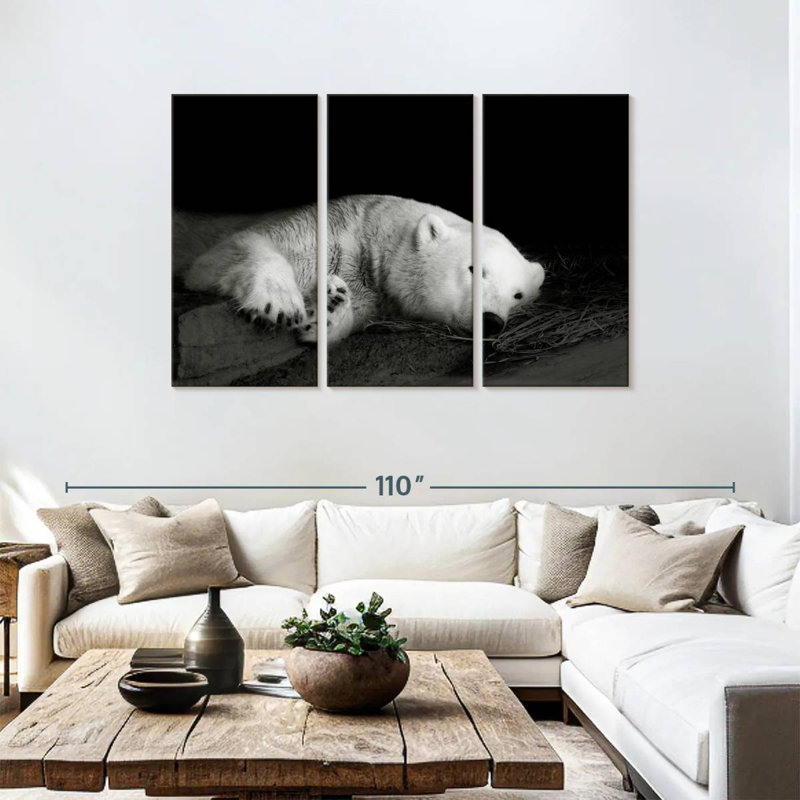 Sleepy Polar Bear, 48" H x 74" W