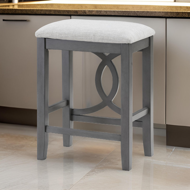 Ruth Upholstered Counter Stool, Beige, Brown