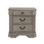 Table de chevet / table de bout traditionnelle à 3 tiroirs l 27 po, bois de pin massif, entièrement assemblé, gris antique -682004350