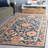 Menga Hand Tufted Wool Cotton Oriental Rug in Red/Navy-1562610898