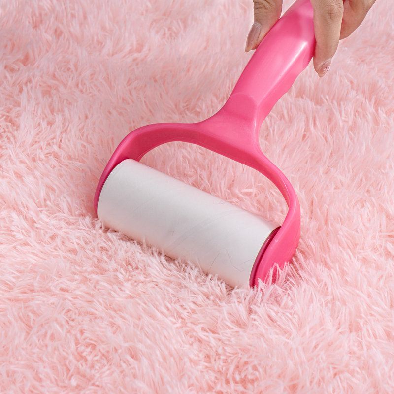 Solid Rug Soft Fluffy Pink Indoor Area Rug for Living Room Bedroom Nursery Kids Room, Rectangle 8' x 10'
