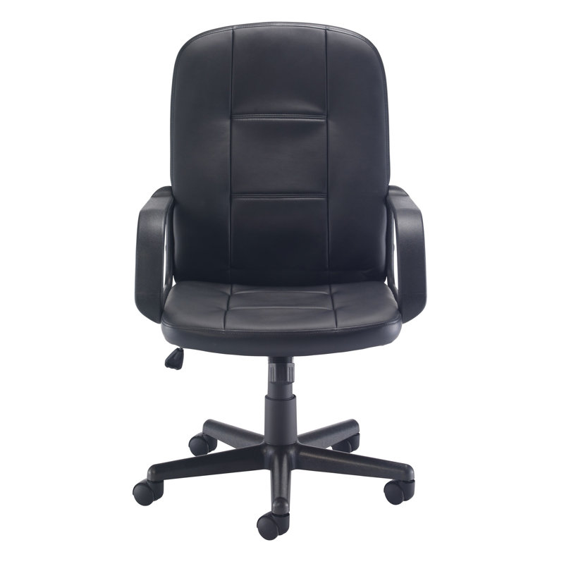 Gennadius Office Chair, Black Leather