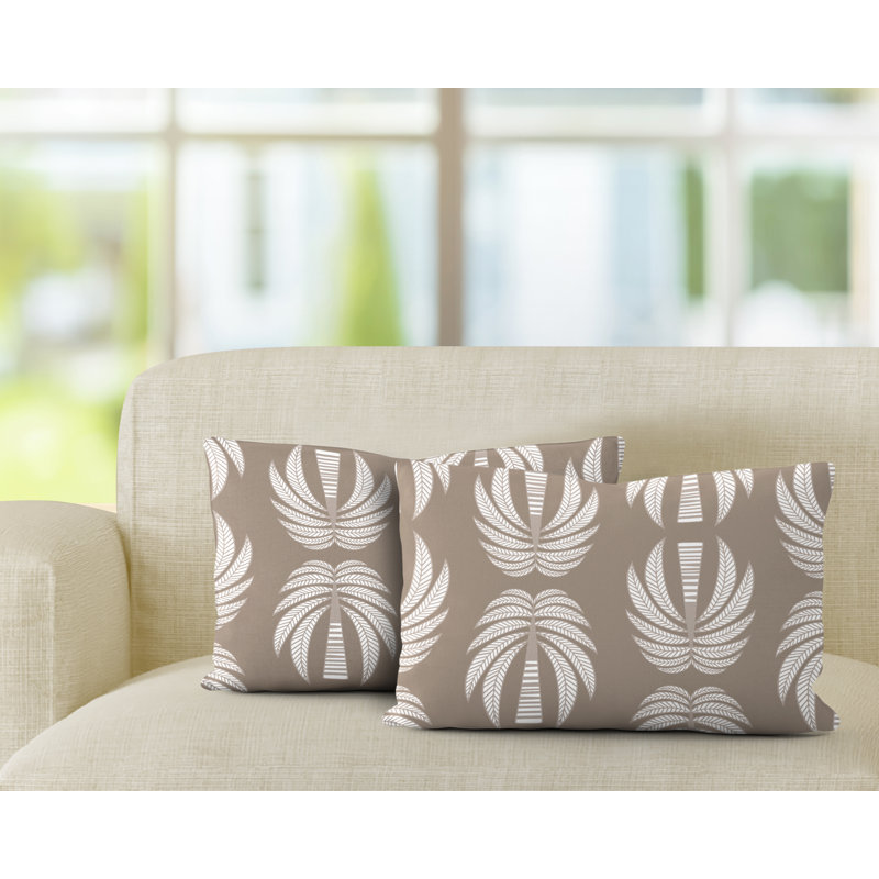 Polyester / Mélange de polyester Housse de coussin rectangulaire intérieure / extérieure lombaire et insert, Beige