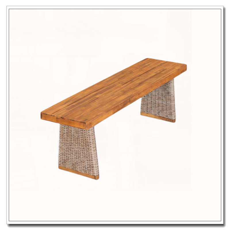 Banc de patio en bois, Teck brun