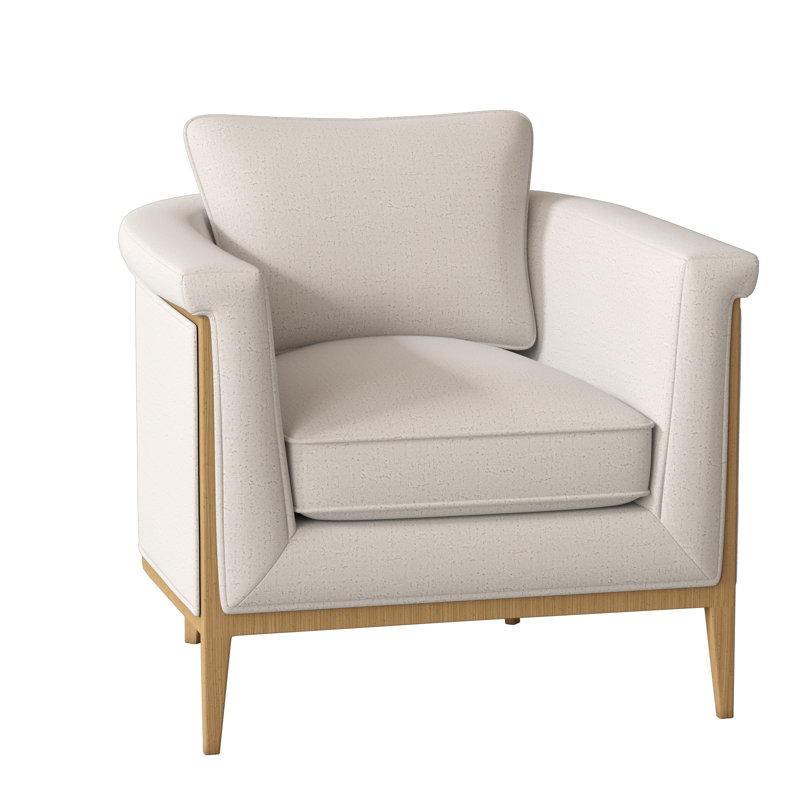 Chalice Upholstered Barrel Chair, Venice Ivory, Amber