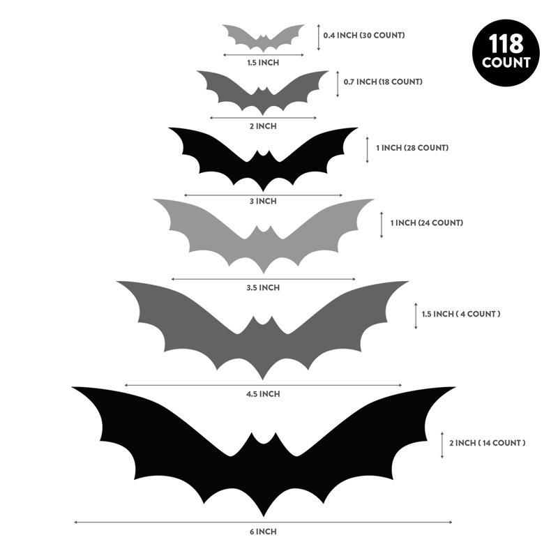 Wall Decal, Black/Gray/Light Gray
