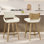 Tabouret de comptoir pivotant 26 po moderne avec pieds en bois cintré