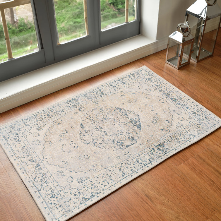Machine Washable Traditionnal Boho Oatmeal Area Rug