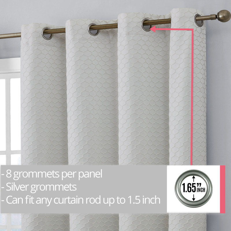 Alacam Blackout Curtain Pair, Ivory, 50" W x 72" L