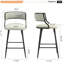 Ensemble de 2 pièces, fauteuil de bar de 26 pouces, îlot de cuisine recouvert de polyuréthane, base thermolaquée noire et repose-pieds-305541115