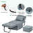 Multi-Function Folding Convertible Ottoman Sofa Bed With Adjustable Backrest, Pillow (36'' Width)-483015698