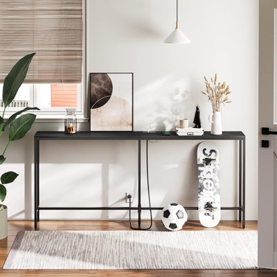 Console Table with Power Outlet Narrow Entryway Table