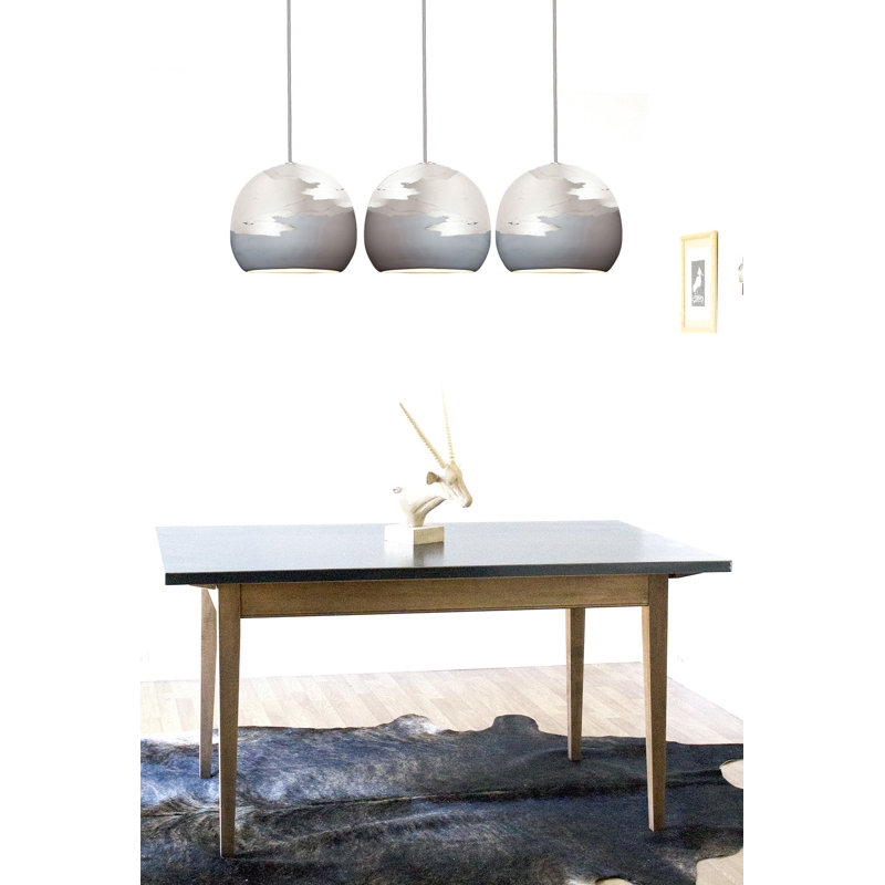 Luminaire suspendu sphère 1 lumière Ombre, Argent, Gris mat / argent, Non