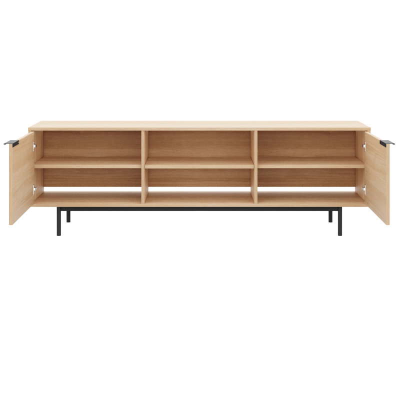 Meuble télé avec 2 armoires de rangement Hamilton pour téléviseur de 70 po ou moins Hamilton, Beige