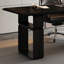 Bureau rectangulaire noir massif + bois manufacturé + acrylique avec 2 tiroirs-2048177629-2048177616