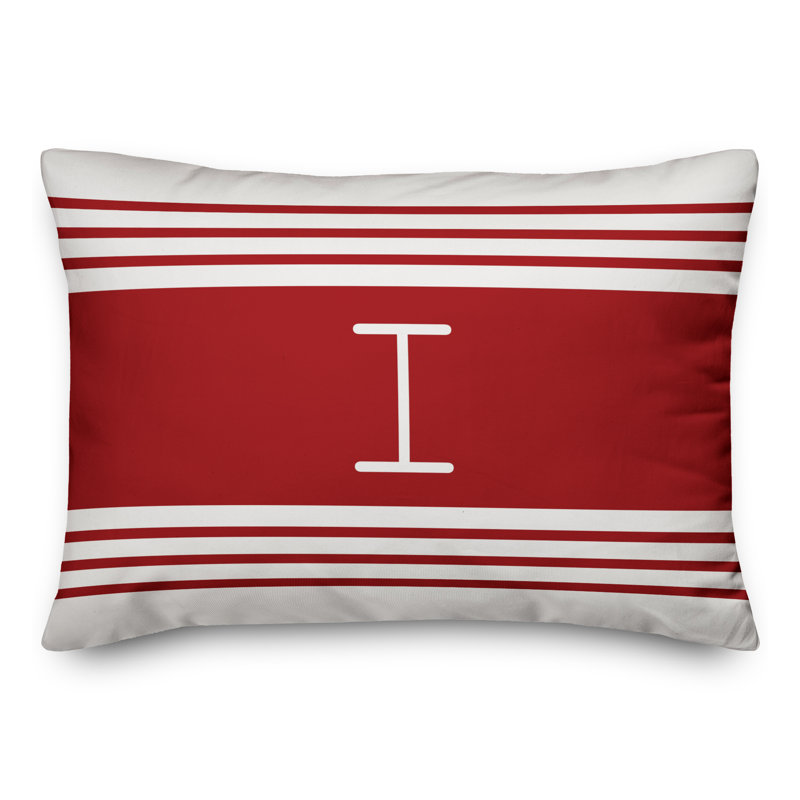  Monogram Lumbar Pillow, I, Red