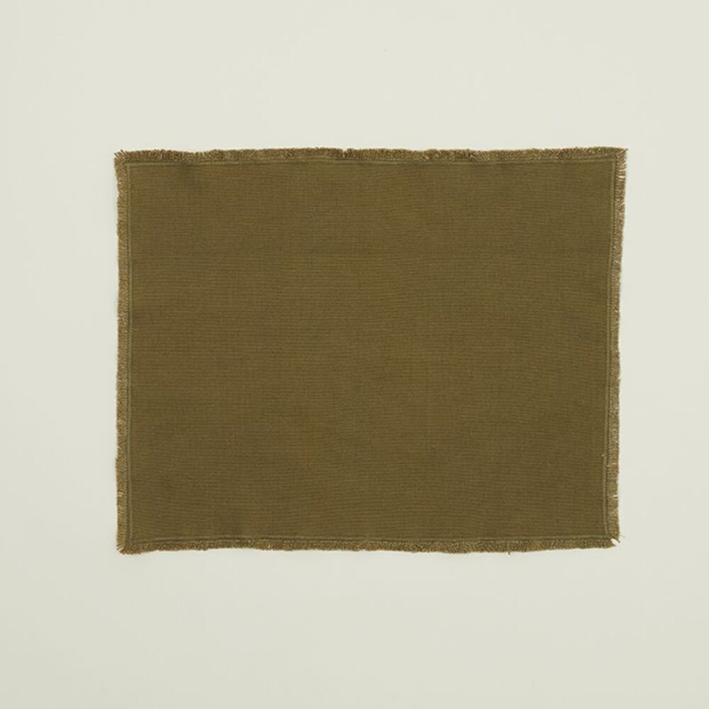 Essential Cotton Placemat - Set Of 4, Olive
