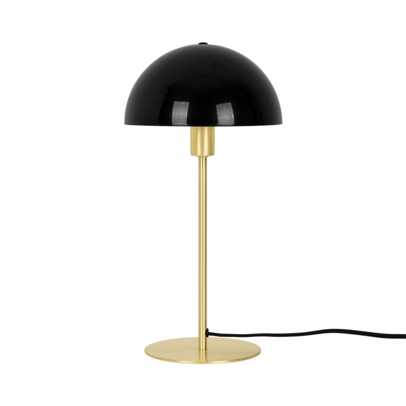 Metal Table Lamp, Brass Base/Black Shade