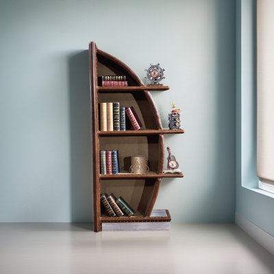 Aluminum leather sailing shaped bookcase