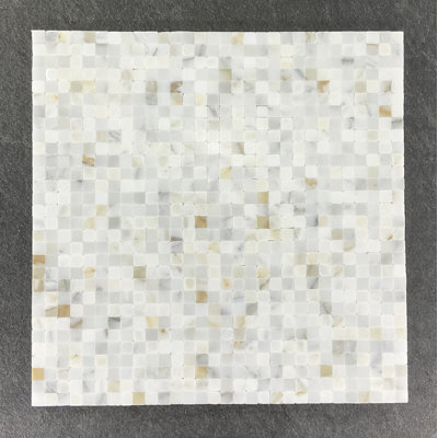 Calactta Gold Marble 3/8" x 3/8" Grid Mosaic Wall & Floor Tile