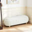 Banc d'appoint ovale rembourré de 55 pouces avec rangement, couvercle rabattable et pieds en bois massif-1414967716