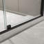 Porte de douche à pivot 56 x 60 po x H 74 po, ouverte à l'extérieur, arrêt à 105 degrés, avec finition en verre trempé noir mat 5/16 po