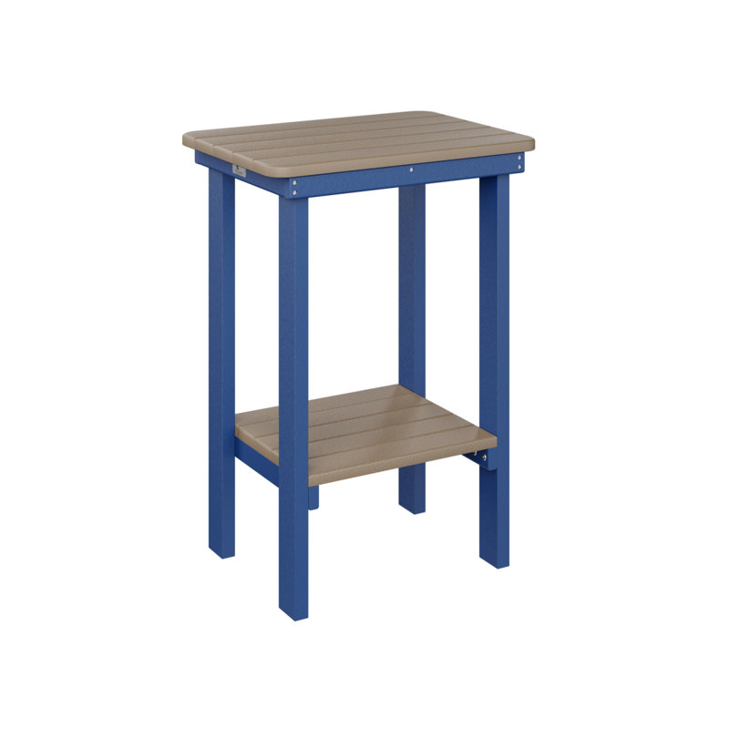 Berlin Gardens Rectangular End Counter Table, Pacific Blue, Weatherwood
