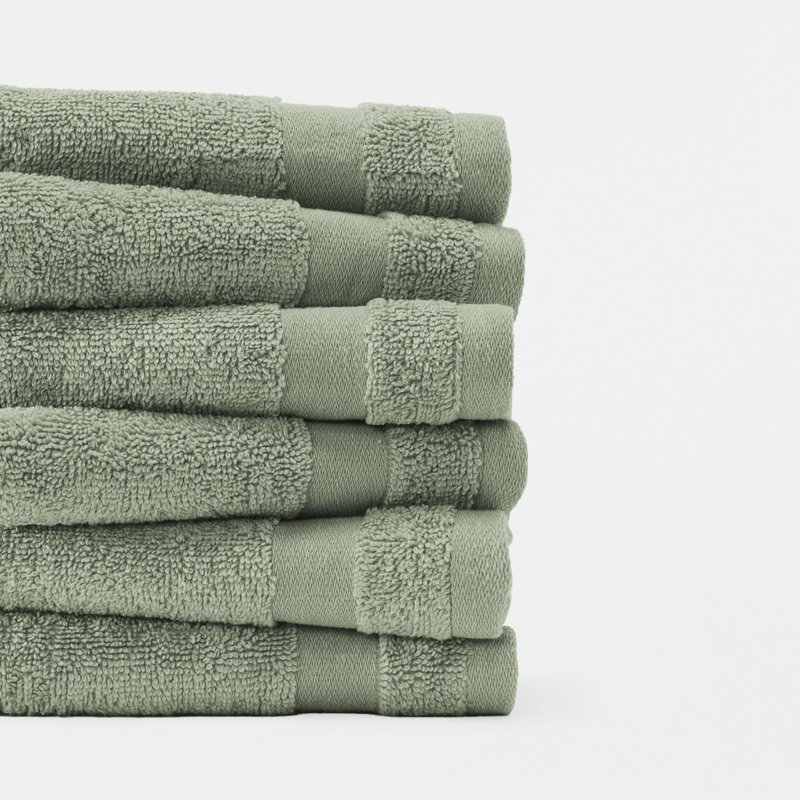 Ensemble de débarbouillettes 100% coton Essential, Sage
