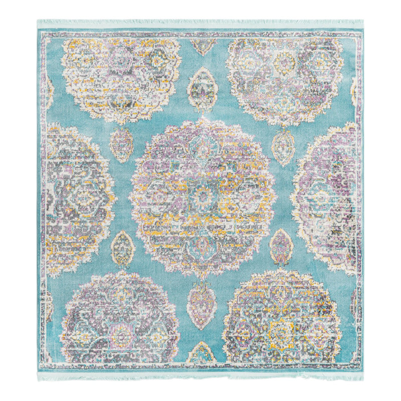 Paragon Floral Indoor Rug, Square 5'5"