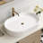 22.8 - Inch White Ceramic Bathroom Vanity, Oval Vessel Sink With Vertical Stripes, Center Drain And Pop Up Drain, Keeps Counters Splash Less Contemporary Sink, Striped Design, Setup Plan