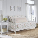 Laura Ashley Breezy Floral Cotton Pink 4 Piece Daybed Cover Set