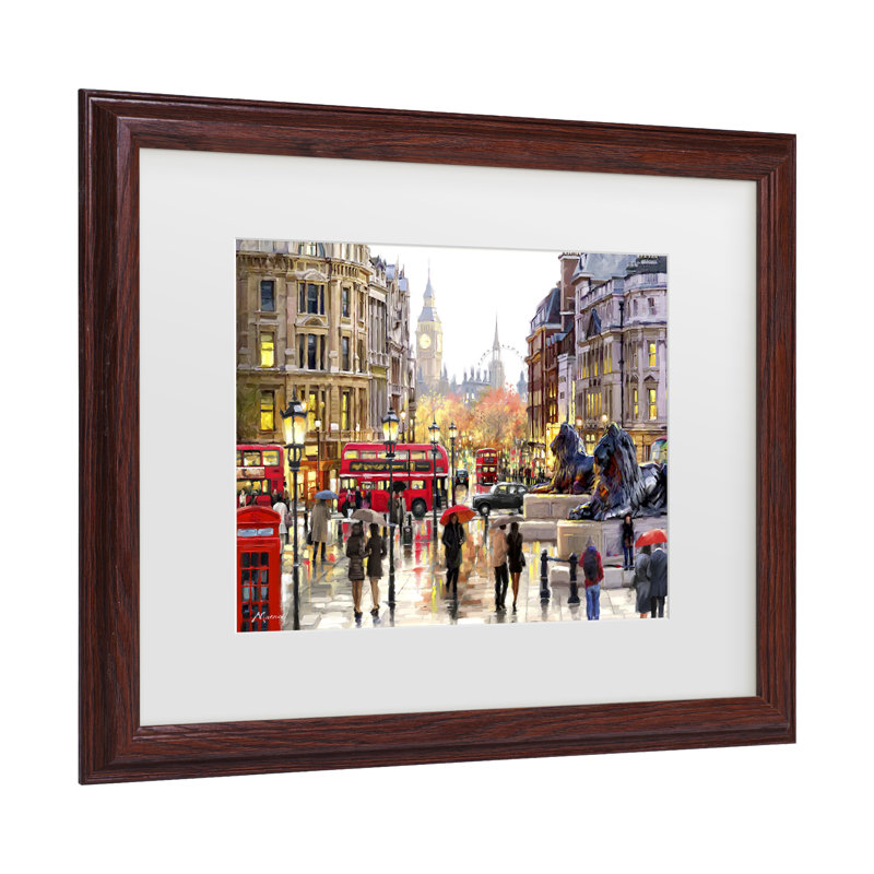 Paysage londonien par le MacGregor studio-impression, H 11 po x l 14 po x P 2 po, Cadre brun