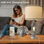Lampe de table tactile de style industriel 23,75 "avec charge USB, pour la vie, le bureau, le couloir, y compris l'ampoule