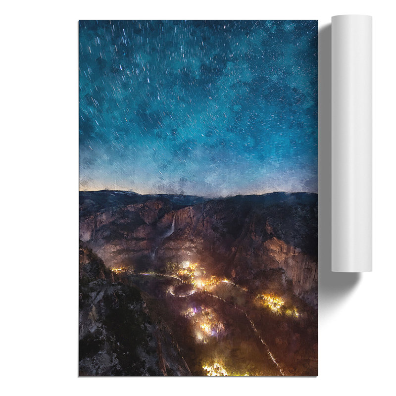 Yosemite National Park Painting - Frameless Print, 59cm H x 42cm W x 0.1cm D
