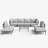 Latitude Run® 9 Pieces Aluminum Patio Furniture Set, Modern Modular Sectional Sofa with Coffee Table and Upgrade Thickness Cushion-663325850