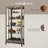 Quinn V Curio Display Cabinet, Hinged Glass Doors with Charcoal Bar Pulls, Versatile Bunching Design
