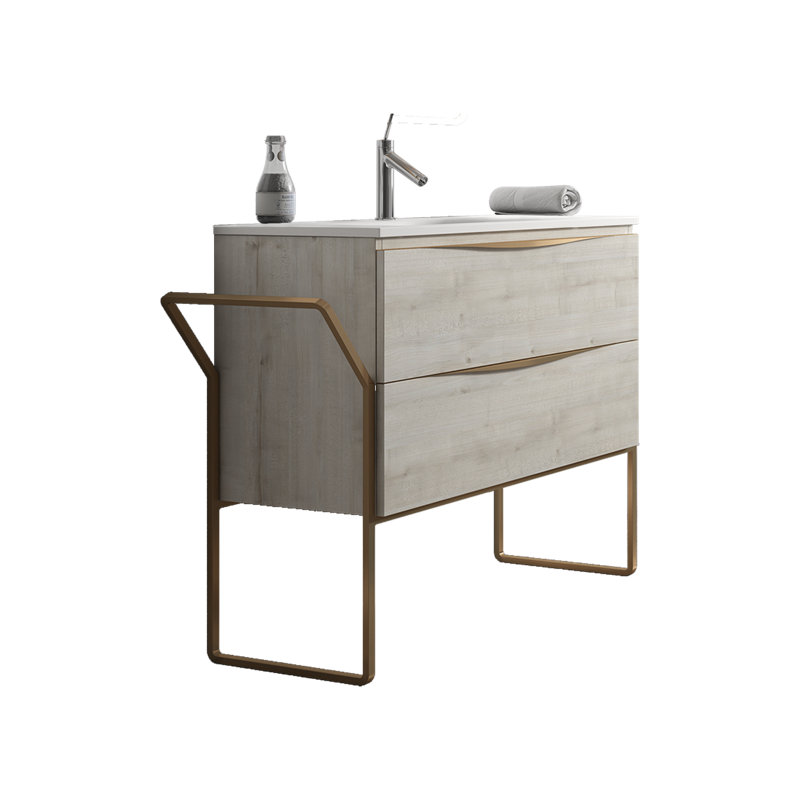 24'' Single Bathroom Vanity with Ceramic Top, Matt Abedul