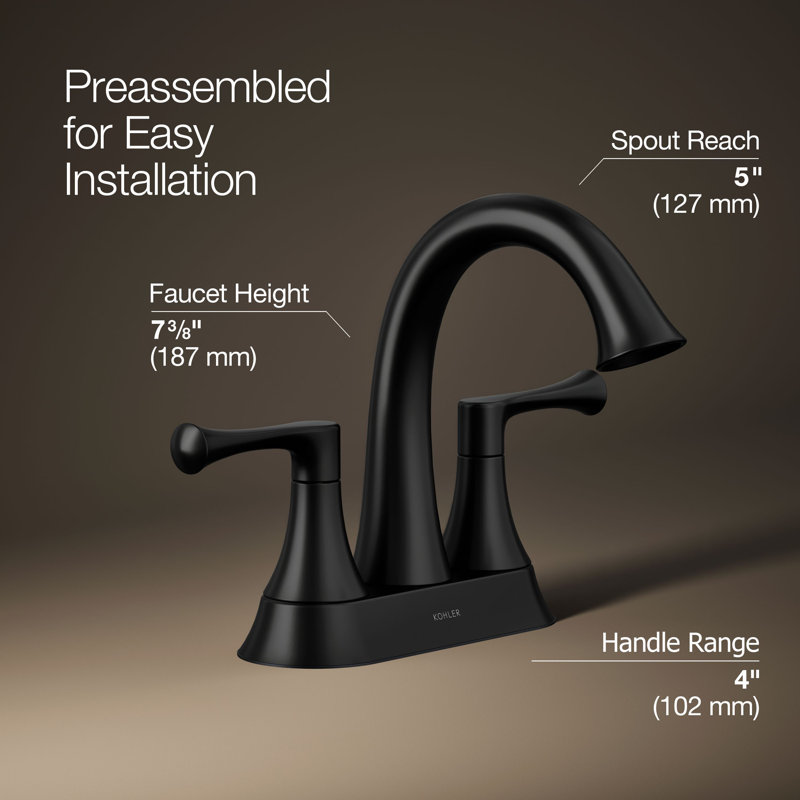Buckley Centerset Bathroom Sink Faucet, 1.2 Gpm, 1.2 GPM, Matte White