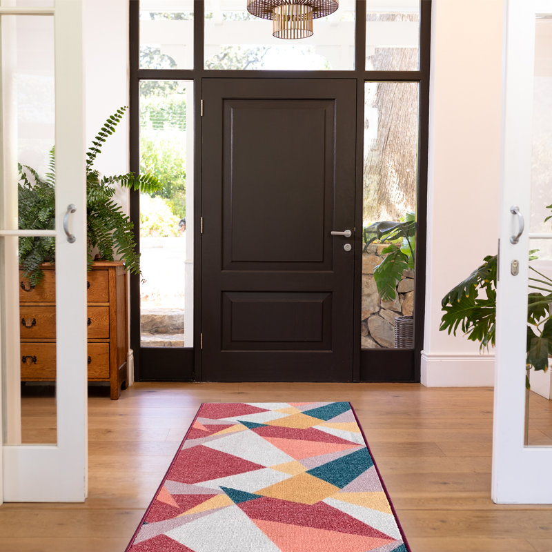 Brosen Performance Geometric Indoor Rug, Runner 2'7" x 38'