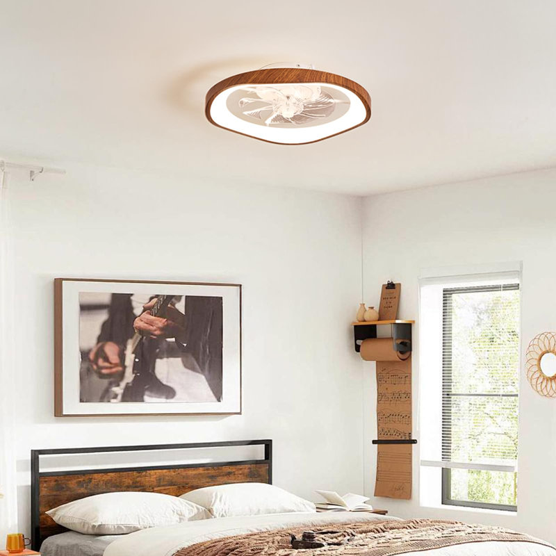 Ventilateur de plafond encastré 20 po à DEL à intensité variable moderne avec application / télécommande, minuterie, 3 températures de couleur