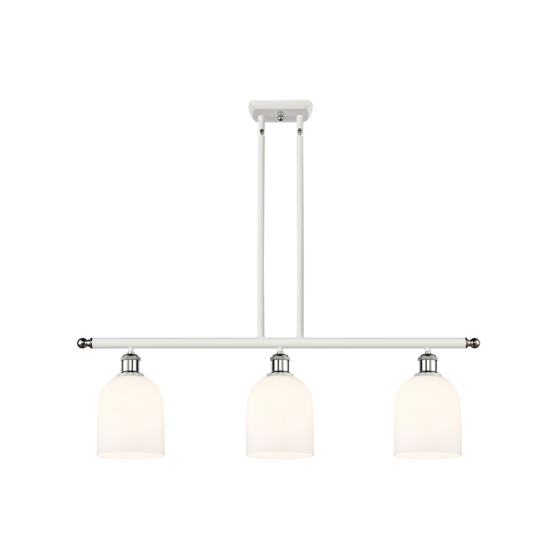 Odaniel 3 - Light Kitchen Island Pendant, Gloss White, White Polished Chrome