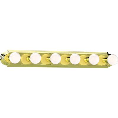 Ermino 6-Light Indoor 36"W Polished Brass Wall Mount Vanity Light Bath Bar