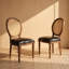Chaise de salle à manger en bois massif avec dossier rembourré Windsor - ensemble de 2